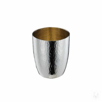 Liquor 8 Cups Set with Tray - Mod. Hoene Hammered "Beat-Cut" by Zaramella Argenti srl - view 2