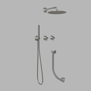 Built-in part three-way shower w/ thermostat - steel by d line - view 3