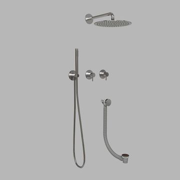 Built-in part three-way shower w/ thermostat - steel by d line - view 5