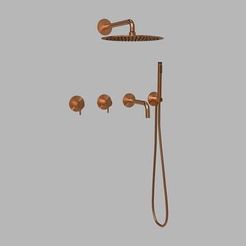 Built-in part three-way shower w/ thermostat - PVD copper by d line - view 3