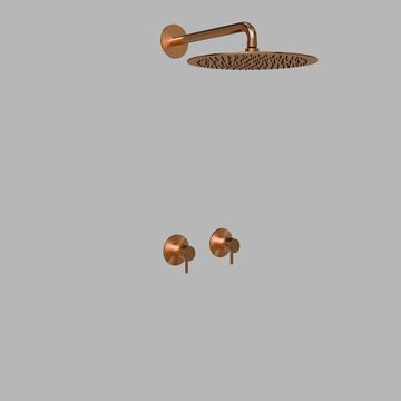 Built-in part one-way shower w/ thermostat - PVD copper by d line - view 2
