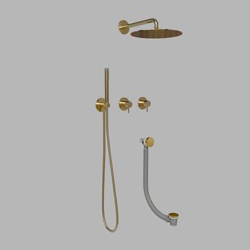 Built-in part three-way shower w/ thermostat - PVD brass by d line - view 5