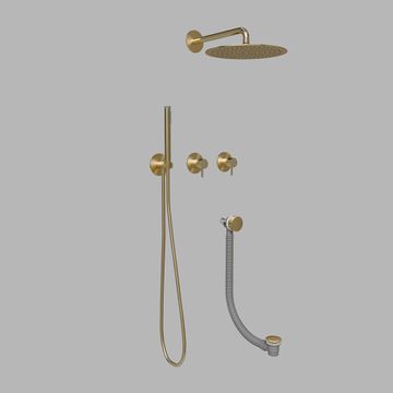 Built-in part three-way shower w/ thermostat - PVD brass by d line - view 3