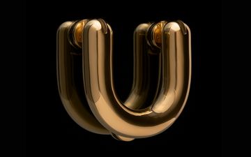 Fat door knocker - PVD brass by d line - view 2