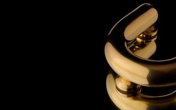 Fat door knocker - PVD brass by d line - view 3