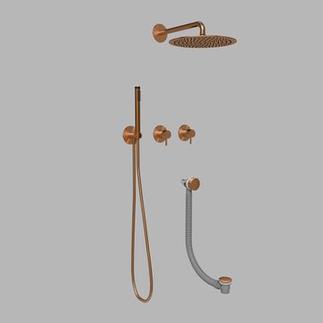 Built-in part three-way shower w/ thermostat - PVD copper by d line - view 2