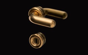 Fat escutcheon w/ key hole - PVD brass by d line - view 2
