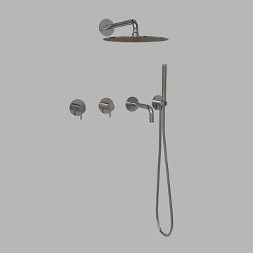 Built-in part three-way shower w/ thermostat - steel by d line - view 4