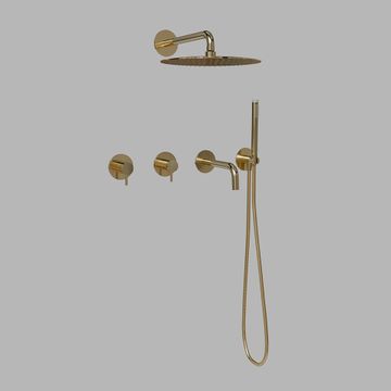 Built-in part three-way shower w/ thermostat - PVD brass by d line - view 4