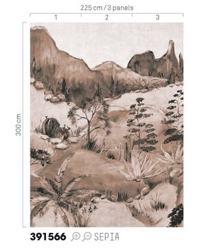 TERRA 391566 - Brown wallpaper by Eijffinger - view 2