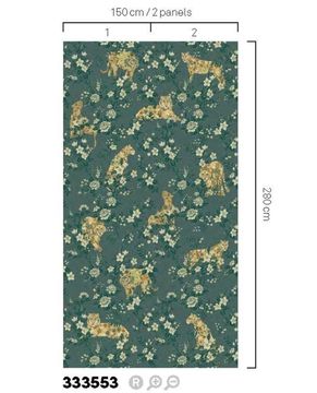 FESTIVAL 333553 - Green wallpaper by Eijffinger - view 2