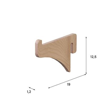 Wooden hook L.16 cm for Wally displays by Esposit - view 2