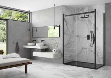 ORO Sliding Door with Side Panel by Flair Showers - view 7