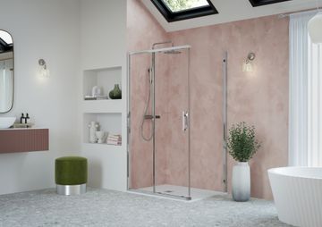 ETO Sliding Door with Frameless Side Panel by Flair Showers - view 2