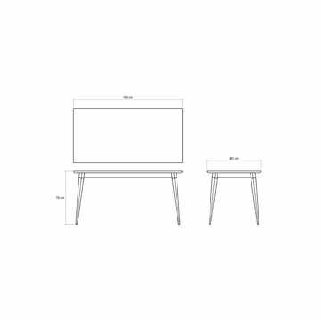 Vintage Rectangular Dining Table 160x80 by KARPENTER - view 3
