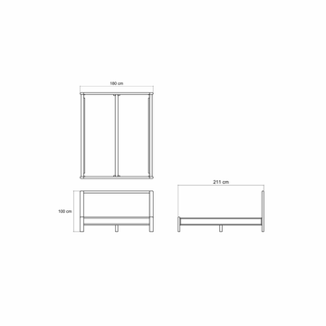Circa17 Queen Size Bed Solid Headboard No Storage by KARPENTER - view 5