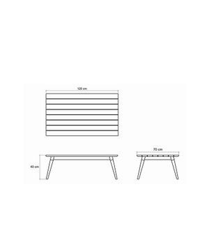 Vintage Outdoor Rectangular Coffee Table 120 by KARPENTER - view 5
