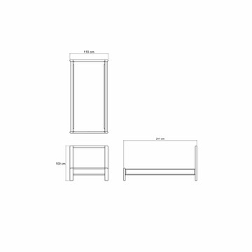 Circa17 Single Size Bed Solid Headboard No Storage by KARPENTER - view 5