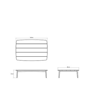 Grasshopper Outdoor Rectangular Coffee Table 135 by KARPENTER - view 4