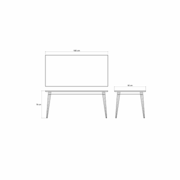 Vintage Rectangular Dining Table 180 by KARPENTER - view 3