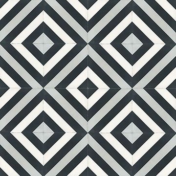 Ligne Brisee Black 04 Cement Tile by Original Mission Tile - view 5