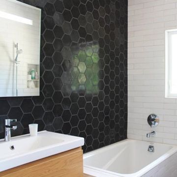 Hex-101 Black 8×9 Cement Tile by Original Mission Tile - view 4