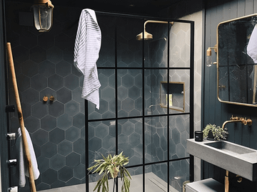 Hex-101 Black 8×9 Cement Tile by Original Mission Tile - view 2