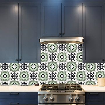 Casa Blanca Green 02 Cement Tile by Original Mission Tile - view 6