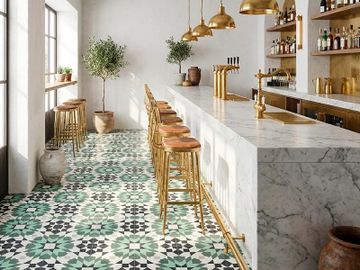 Casa Blanca Green 02 Cement Tile by Original Mission Tile - view 2