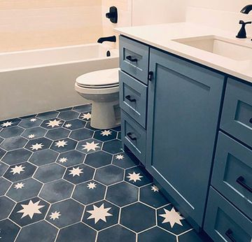 Hex Star Navy 01 – Large Cement Tile by Original Mission Tile - view 2