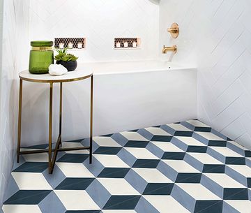 Harlequin Big Navy 01 Cement Tile by Original Mission Tile - view 2