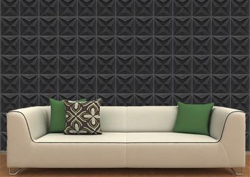 3D Estrella Black 10×10 Cement Tile by Original Mission Tile - view 2