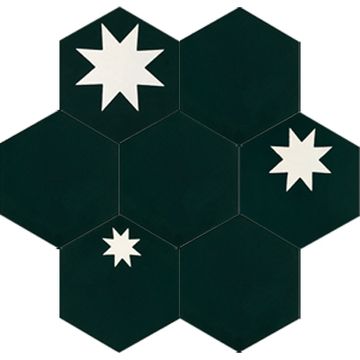 Hex Star Black 02 – Medium Cement Tile by Original Mission Tile - view 6