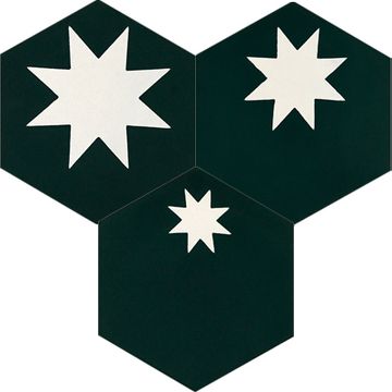 Hex Star Black 02 – Medium Cement Tile by Original Mission Tile - view 7