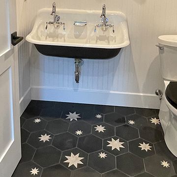 Hex Star Black 02 – Medium Cement Tile by Original Mission Tile - view 3