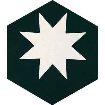 Hex Star Black 02 – Medium Cement Tile by Original Mission Tile - view 8