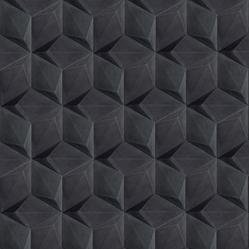 3D Hex Harlequin Black 8×9 Cement Tile by Original Mission Tile - view 3