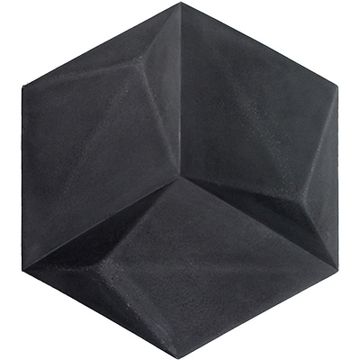 3D Hex Harlequin Black 8×9 Cement Tile by Original Mission Tile - view 4