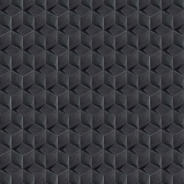 3D Hex Harlequin Black 8×9 Cement Tile by Original Mission Tile - view 2