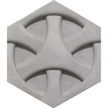 3D Hex Candado Gris 8×9 Cement Tile by Original Mission Tile - view 3