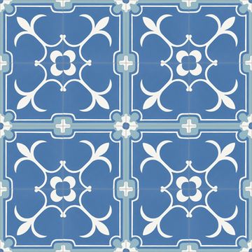 Liz Flower Blue 03 Cement Tile by Original Mission Tile - view 5