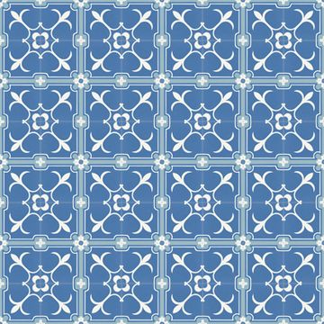 Liz Flower Blue 03 Cement Tile by Original Mission Tile - view 4