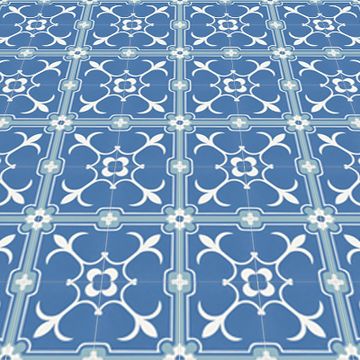 Liz Flower Blue 03 Cement Tile by Original Mission Tile - view 3