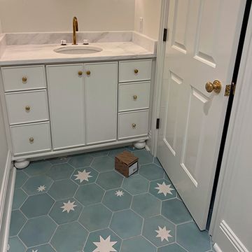 Hex Star Aqua 03 – Large Cement Tile by Original Mission Tile - view 2