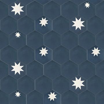 Hex Star Navy 01 – Large Cement Tile by Original Mission Tile - view 5