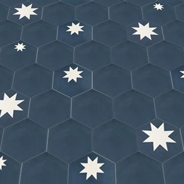 Hex Star Navy 01 – Large Cement Tile by Original Mission Tile - view 4