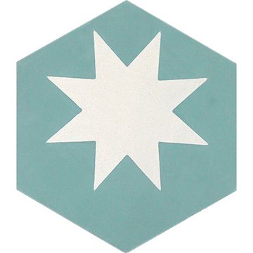 Hex Star Aqua 03 – Large Cement Tile by Original Mission Tile - view 7