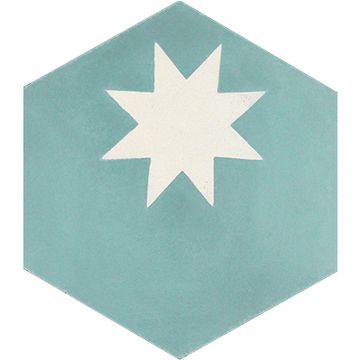 Hex Star Aqua 03 – Large Cement Tile by Original Mission Tile - view 8
