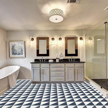 Diagonal Navy 02 Cement Tile by Original Mission Tile - view 2