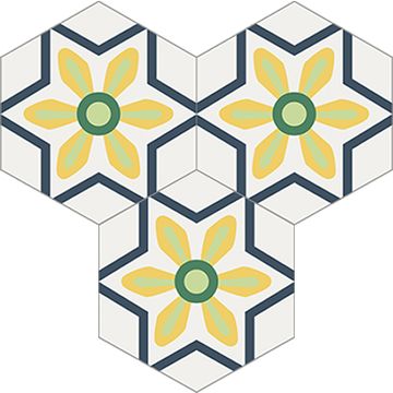 Hex Margarita Cement Tile by Original Mission Tile - view 5